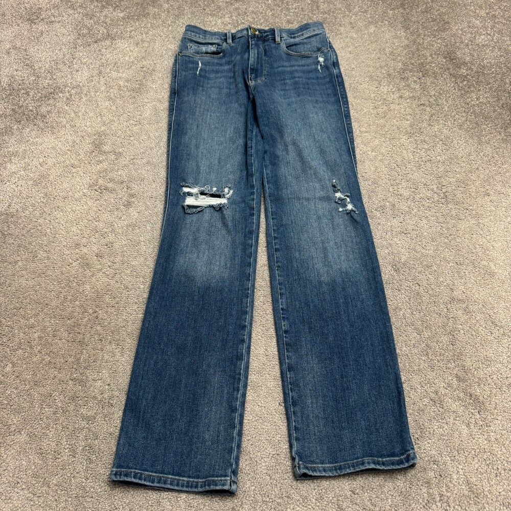FRAME Le Sylvie Slender Straight Sonoma Rips Jeans Womens 27 Distressed Stretch